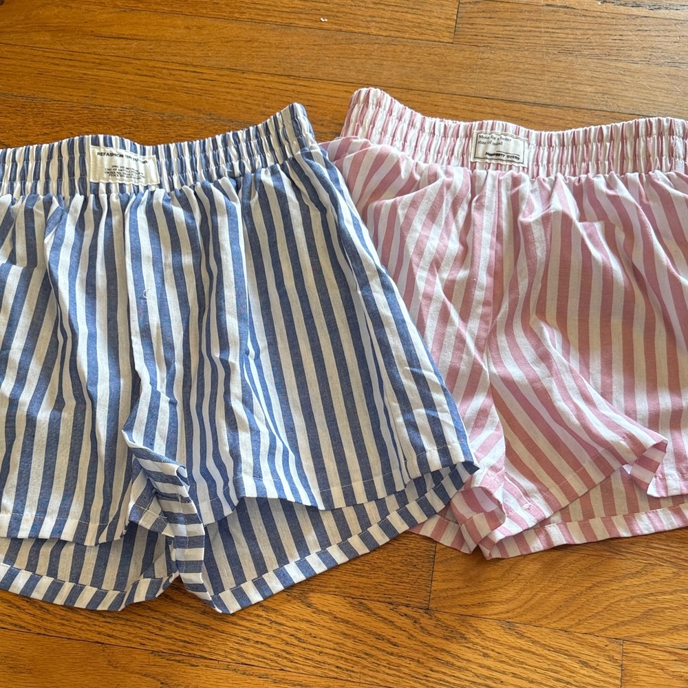Striped Blue and Pink Boxer Shorts